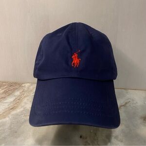 Polo Ralph Lauren Boys Navy Baseball Cap Red Pony Logo Adjustable